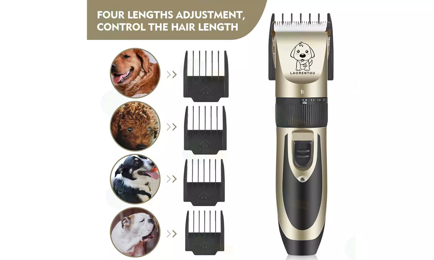  Low Noise Rechargeable Dogs Clippers Grooming Trimming Kit Set