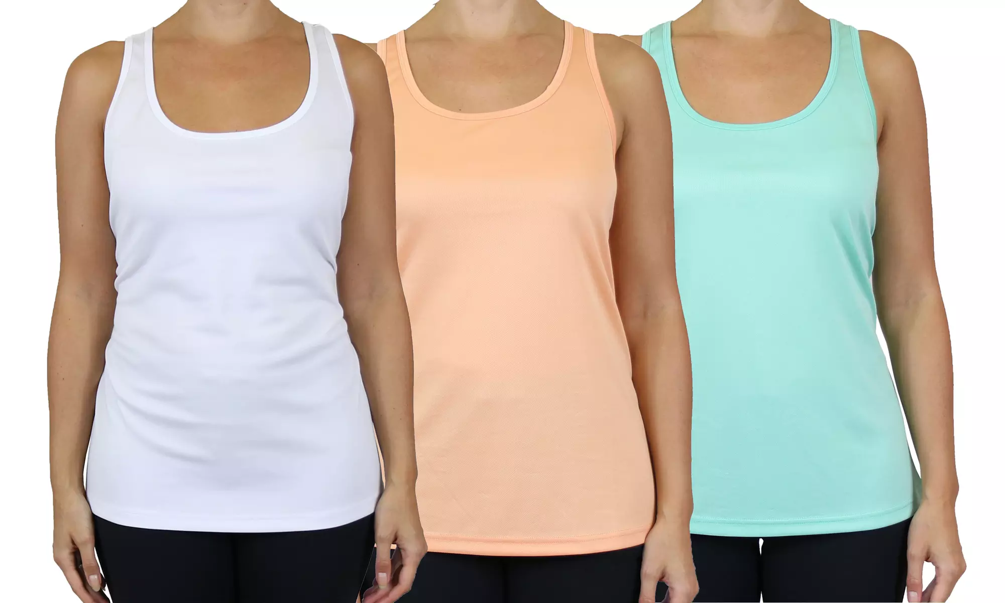 3-Pack Galaxy By Harvic Women's Moisture-Wicking Racerback Tanks (S-3XL)