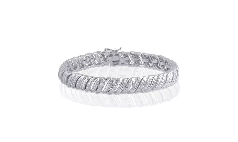 Gold Plated Diamond Accent Double Row Bracelet - KB17613 - Primary Image