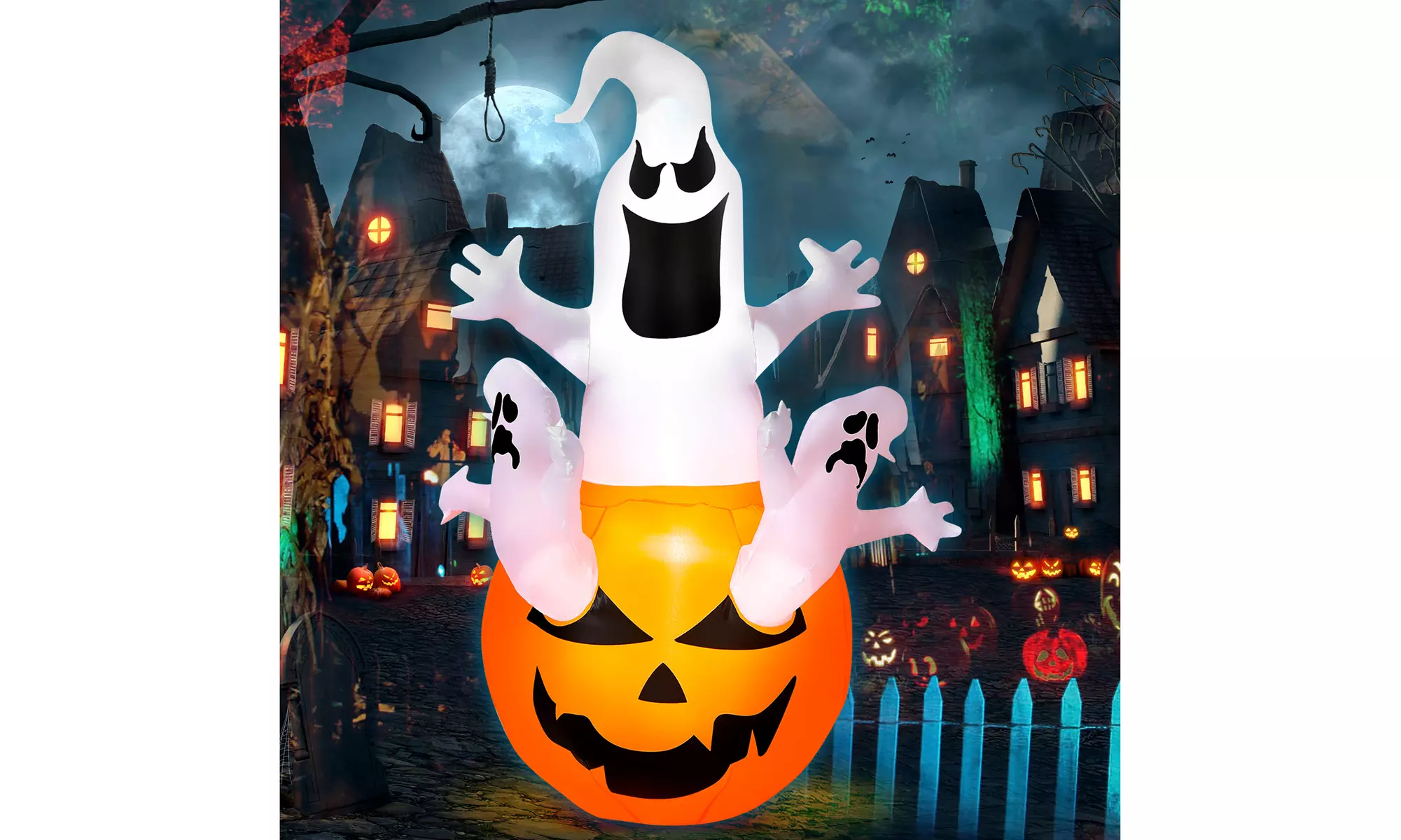 Costway 6FT Halloween Inflatable Ghost Pumpkin-Halloween Blow Up Yard Decoration - Primary Image