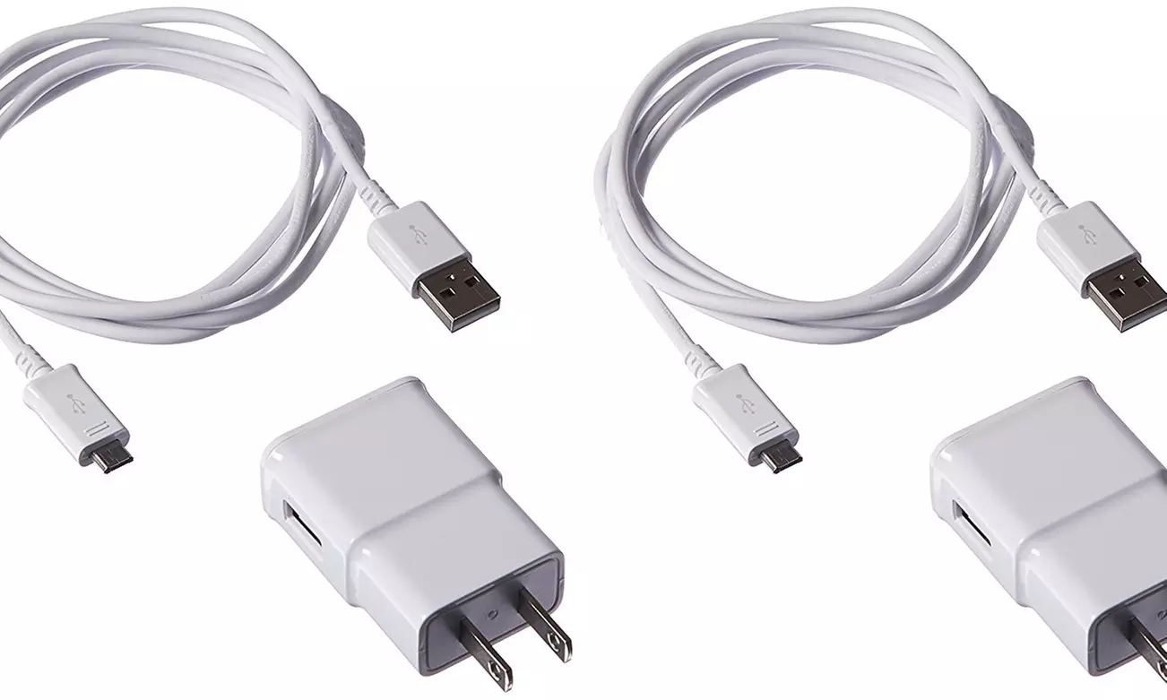 Samsung 2 Travel Charger Adapters with 2 OEM  Micro USB Cables - Primary Image