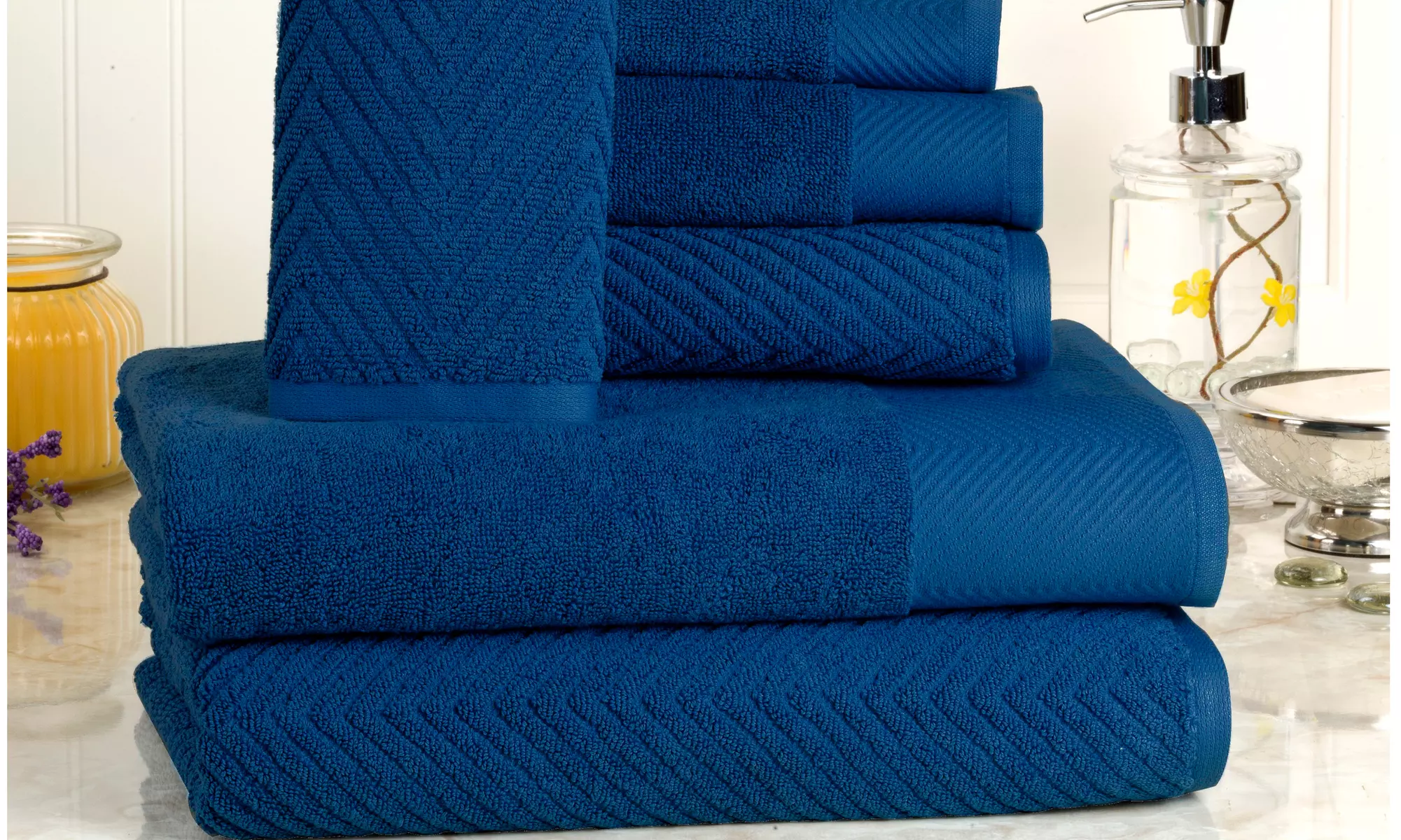 Affinity Linens Chevron Textured 100% Cotton Towel Set (6-Piece) - Primary Image