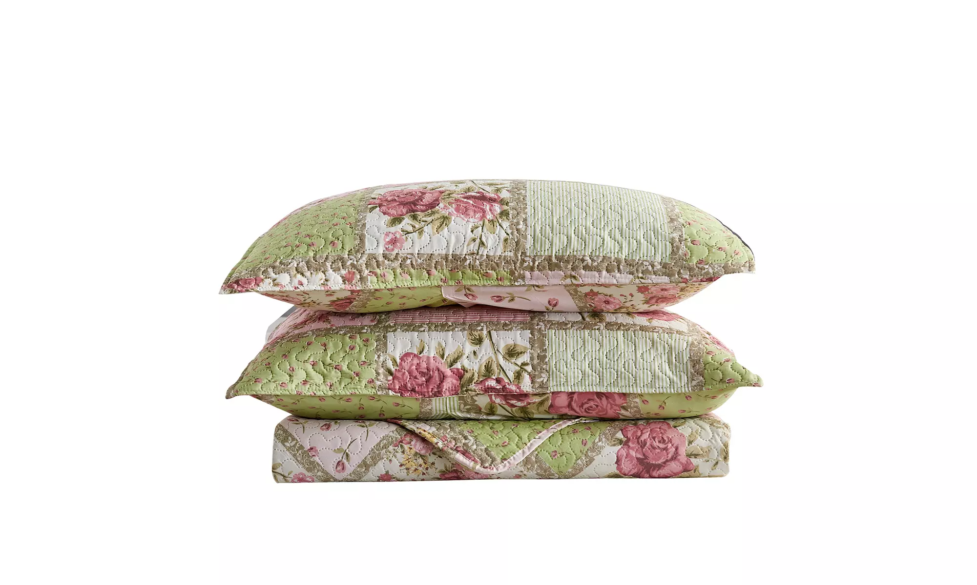 JML 3-Piece Reversible Quilt Set,Home Collection Printed Bedspread With 2 Shams