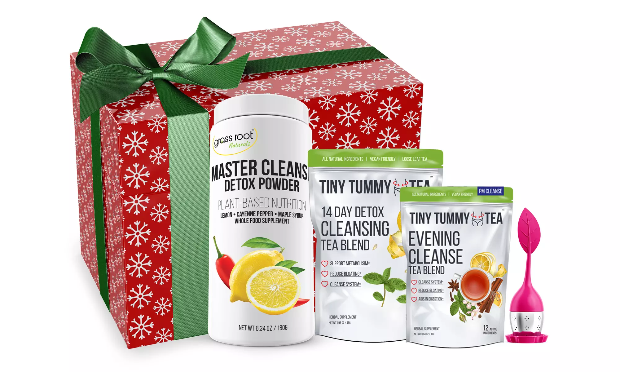 Tiny Tummy Tea Detox and Master Cleanse Holiday Gift Set (4-Pack)