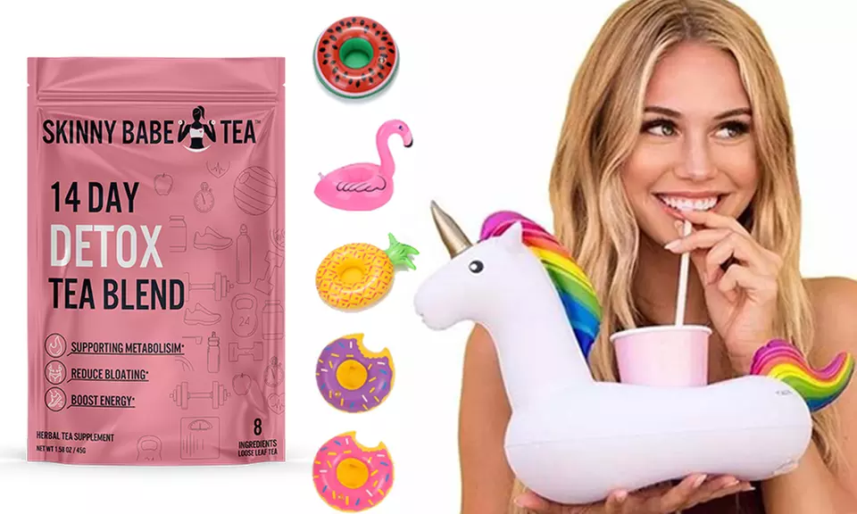 Skinny Babe Tea 14-Day Detox Cleansing Tea Blend with Inflatable Beverage Boat - Primary Image