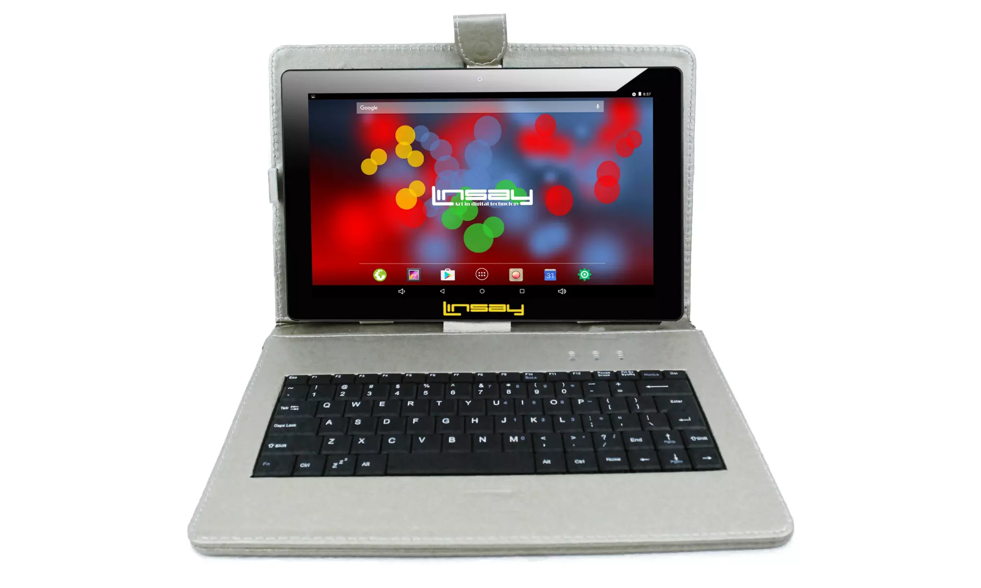 LINSAY 10" 1280x800 IPS 32GB Android 12 Tablet with Keyboard Case - Primary Image