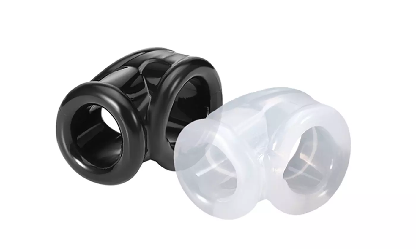Silicone Scrotum Testicle Squeeze Ring Cage Enhancer Delay Ball 2 Type - Second Medium