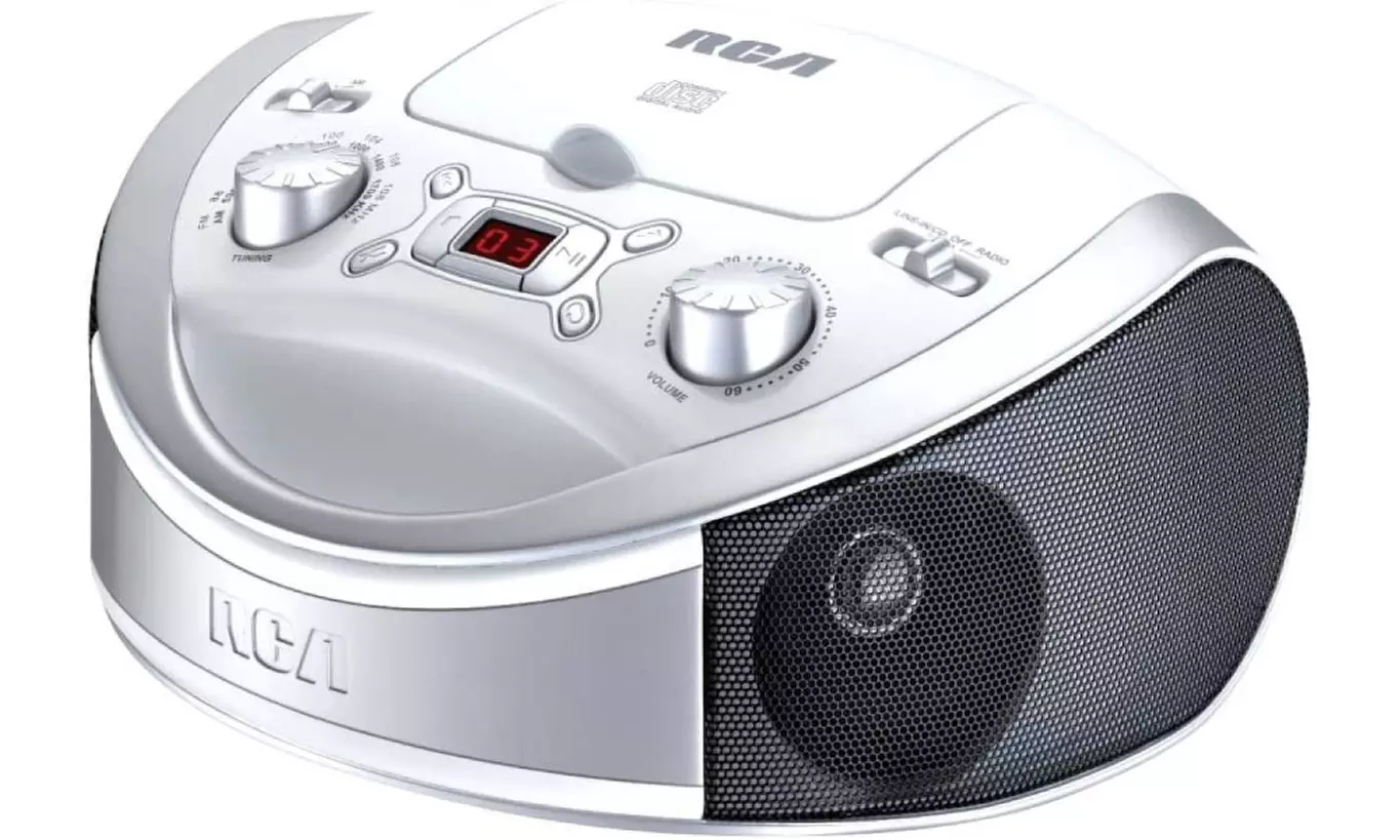 RCA RCD331WH Portable CD Player with AM/FM Radio (White)- New - Primary Image