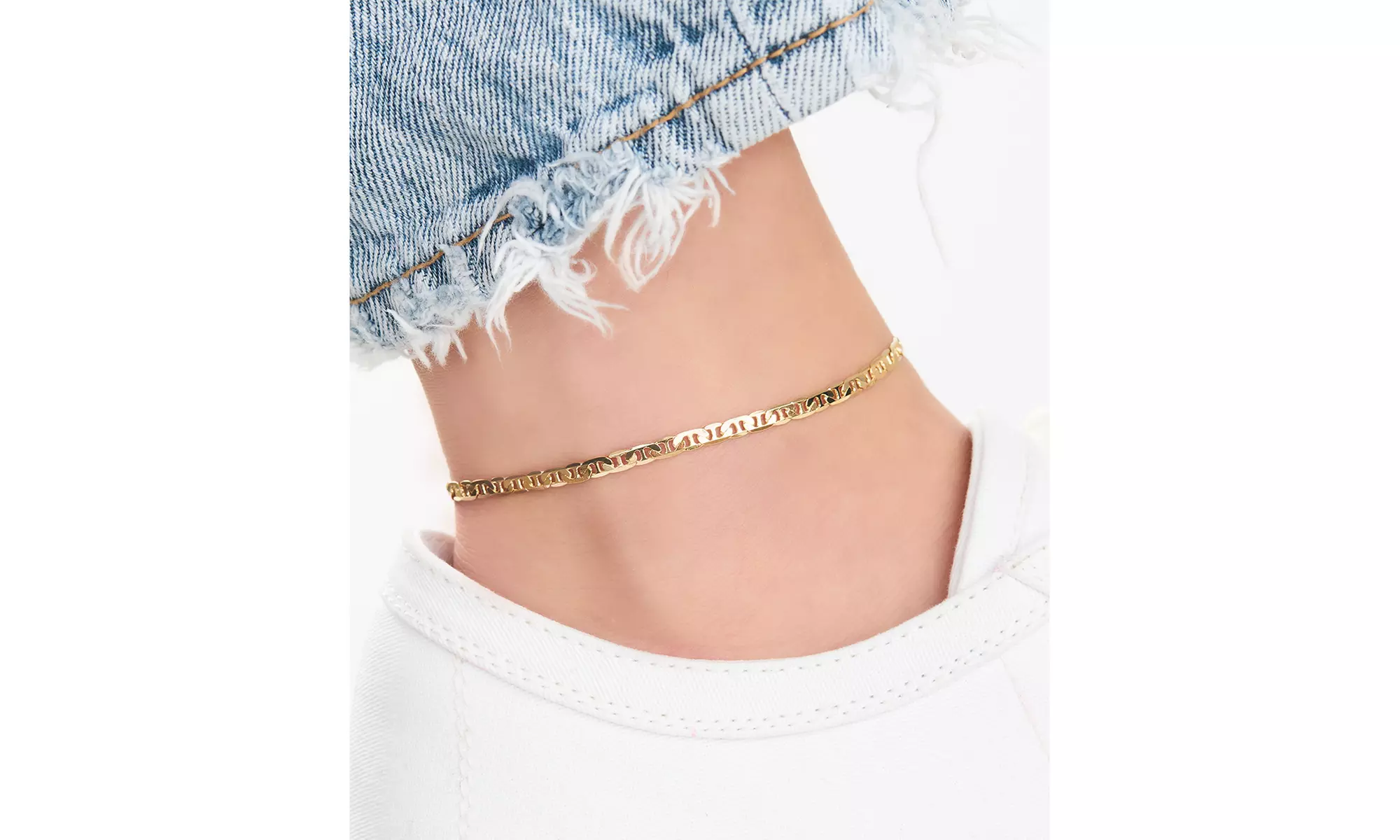 Barzel 18k Gold Plated Mariner Anklet 