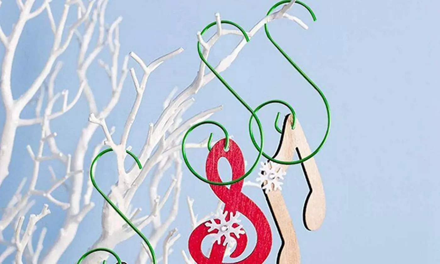 60 Pack Christmas Tree Ornament Hooks Metal Wire Hangers for Hanging Decorations
