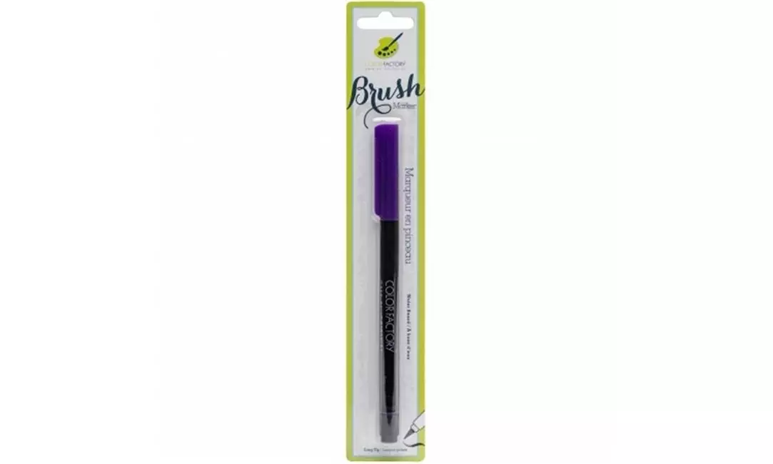 GP064-B Color Factory Long-Tip Brush Marker Purple - Primary Image