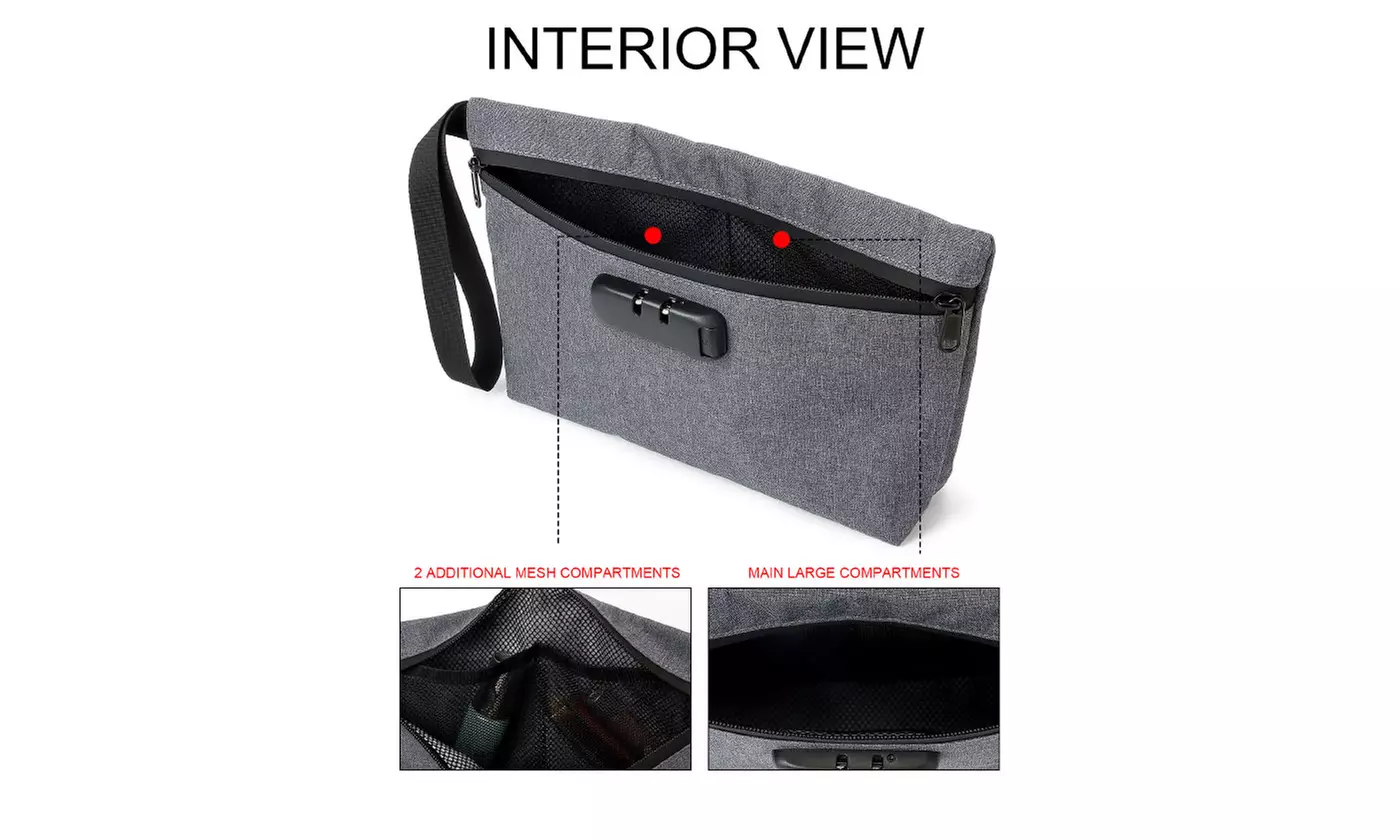 Durable Odor Proof Stash Bag Travel Storage Pouch with Combination Lock