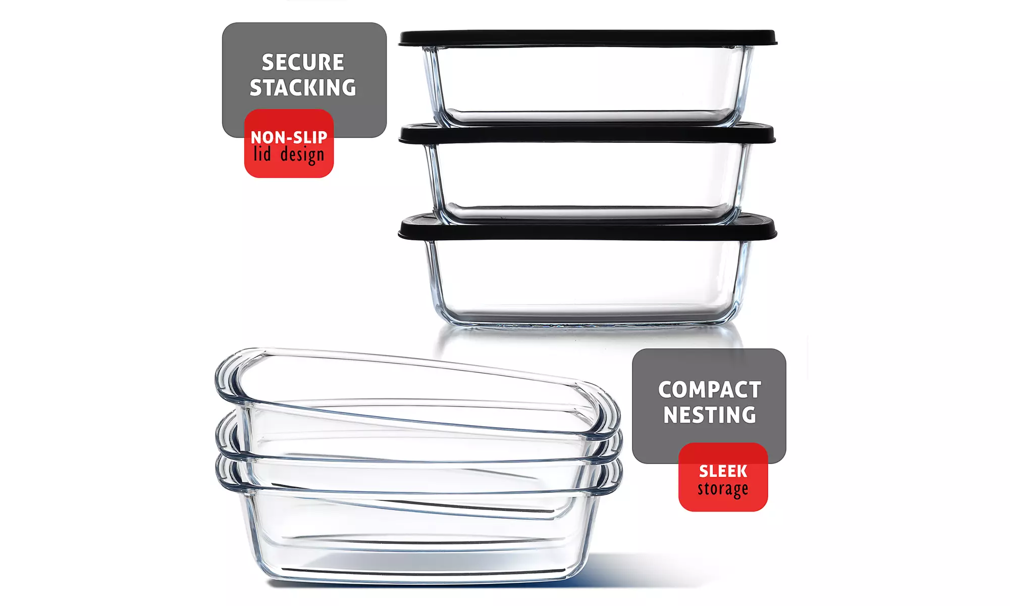 EATEX Glass Bread Pans for Homemade Bread Baking