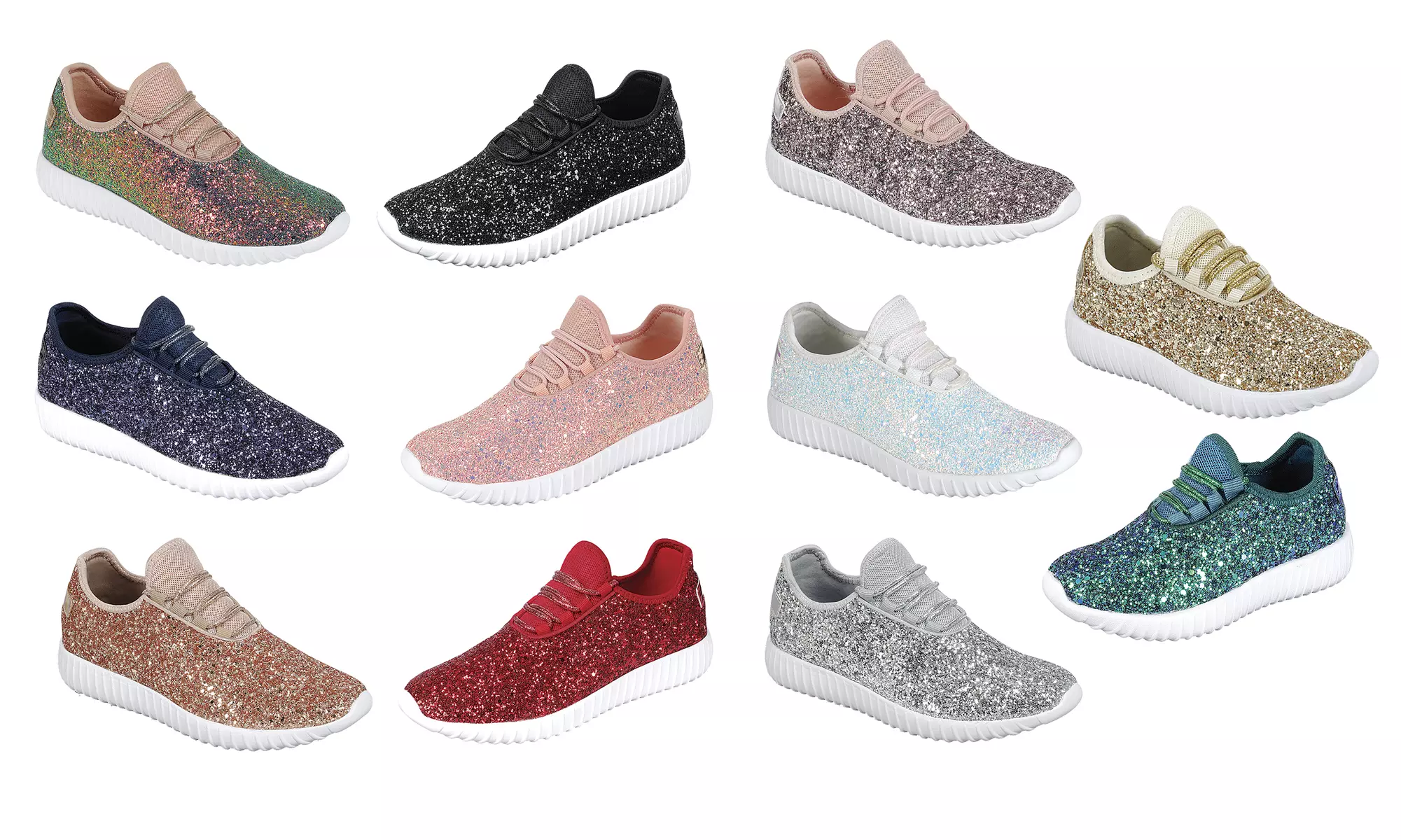 Women Bling Sequin Glitter Fashion Shoes Comfort Sneaker Lightweight - Primary Image