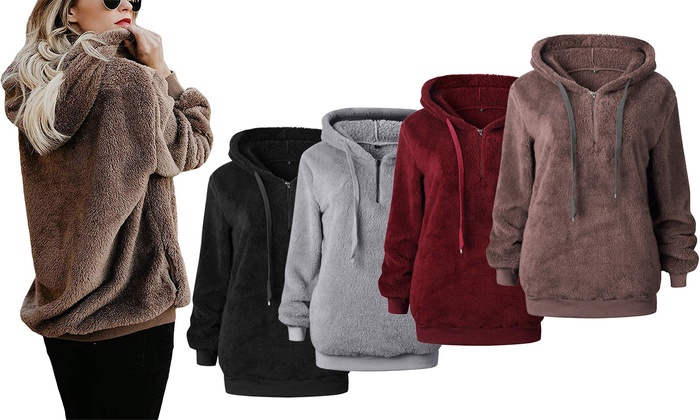 fuzzy hoodie womens