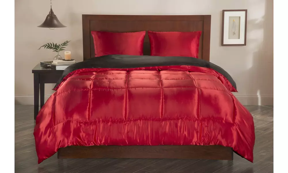 Luxury Satin Reversible Mini Comforter Set  - Primary Image