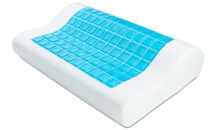 Ergonomic Cooling-Gel Antimicrobial Memory-Foam Pillow | Groupon