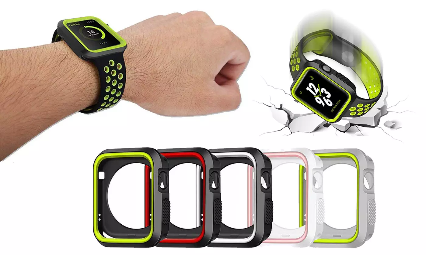 For Apple Watch Series 4 40mm/44mm Silicone Protective Case iWatch Bumper Cover - Primary Image