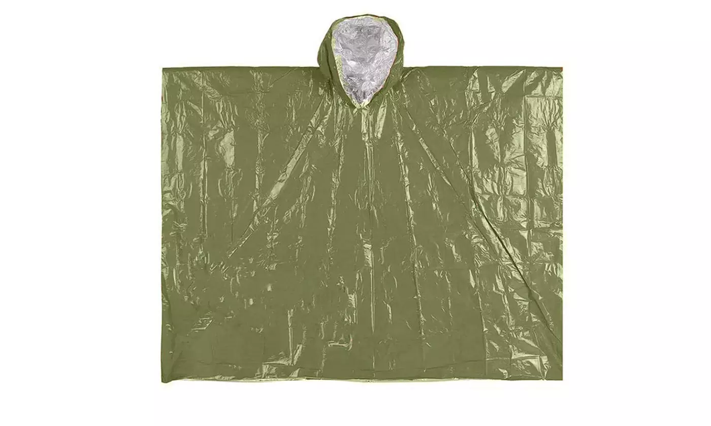 Emergency Blankets & Rain Poncho Hybrid Survival Gear and Equipment