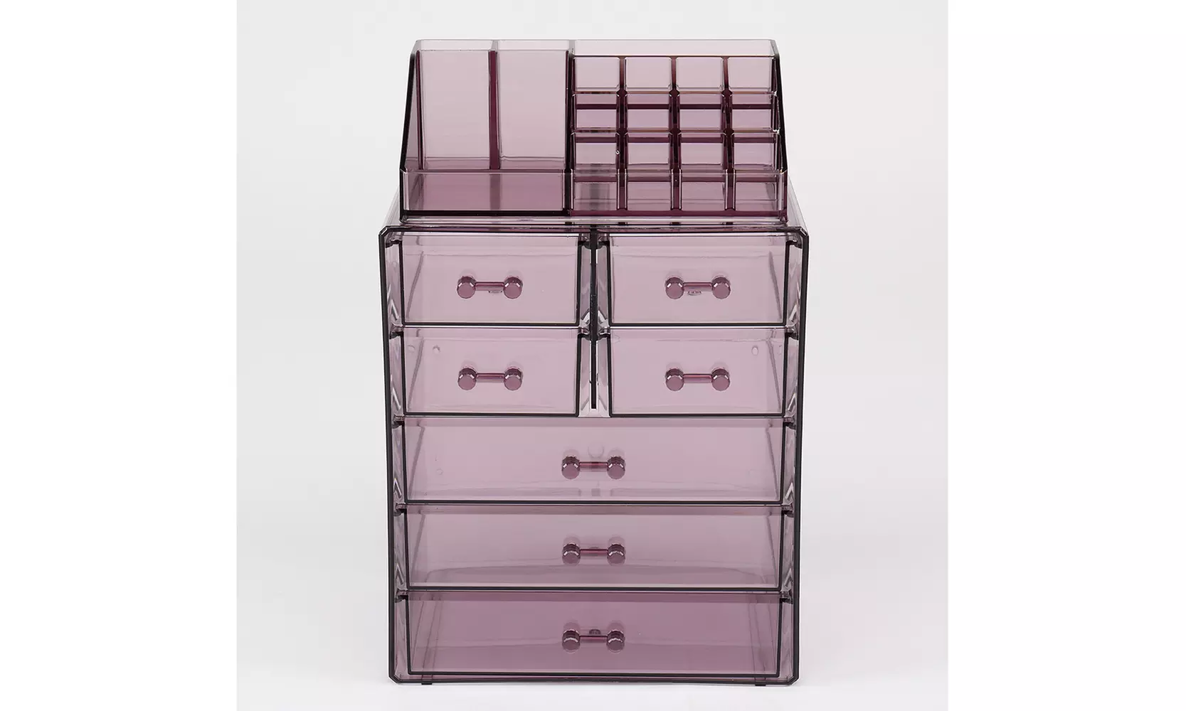 Plastic Cosmetics Makeup Storage Rack 7 Large Drawers (Set of 2)