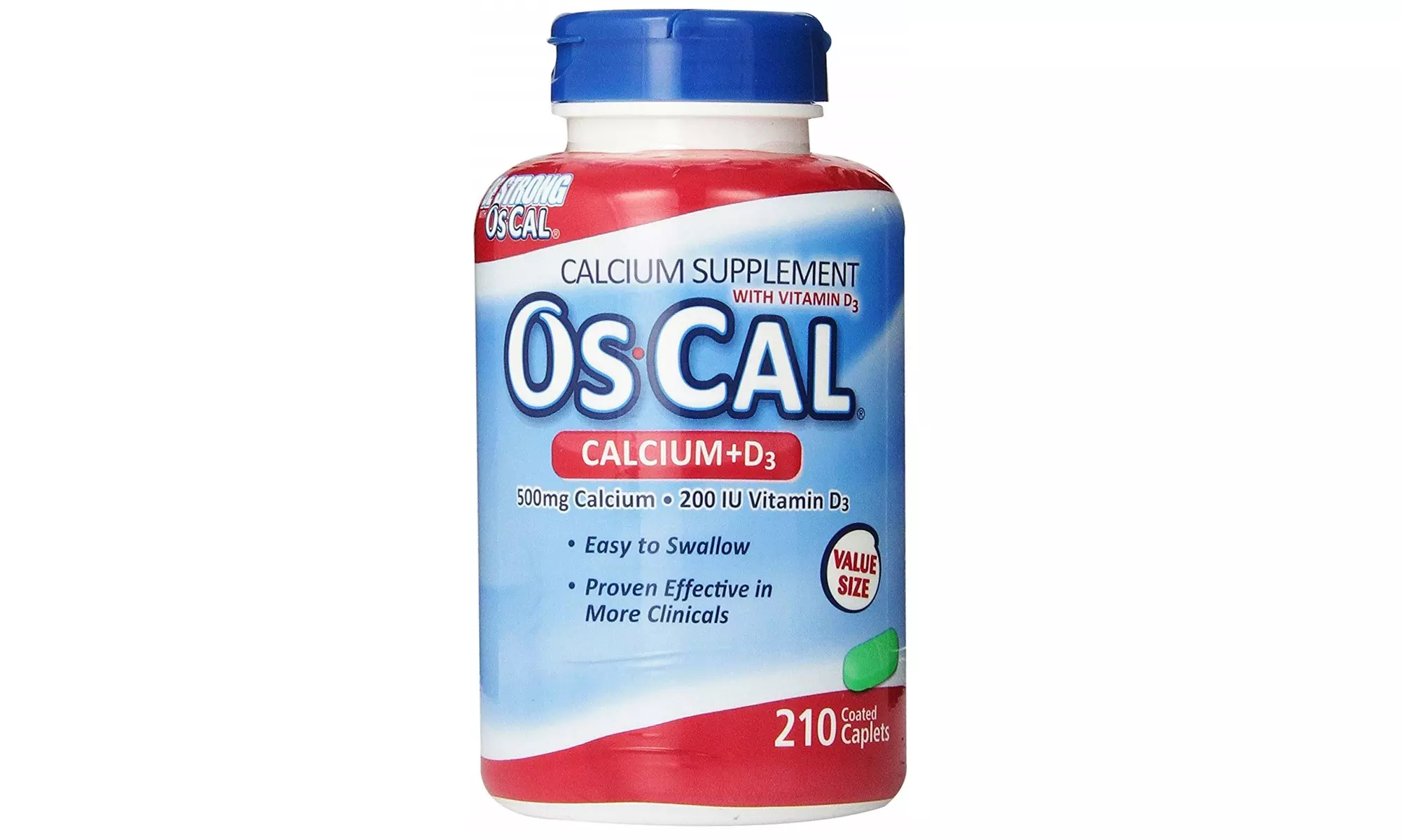 OsCal 500 mg Calcium & 200 IU Vitamin D3 Caplets Calcium Supplement, 210 count  - Second Medium