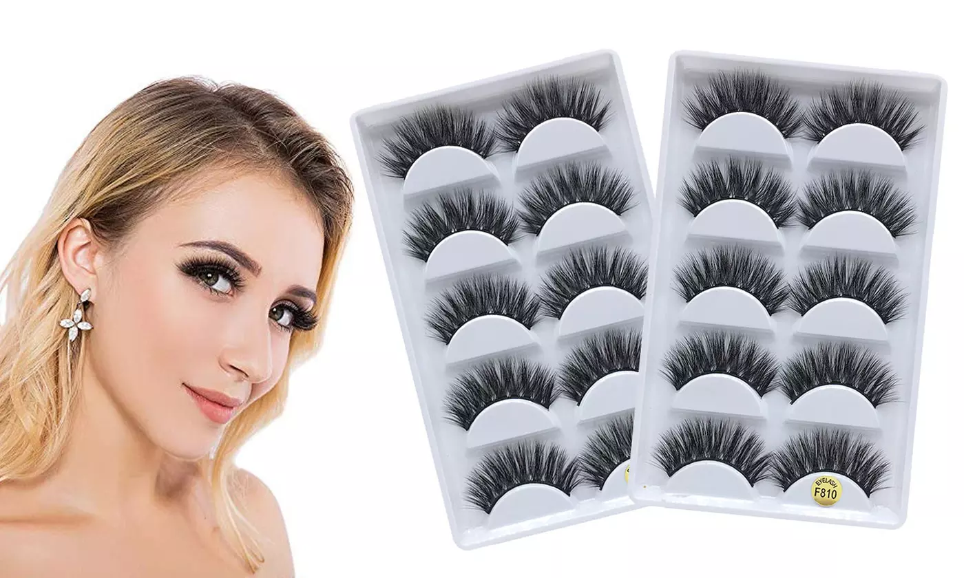 5-10 Pairs Lashes Eyelashes 3D Wispy Eyelash Extension Makeup Light weight - Primary Image