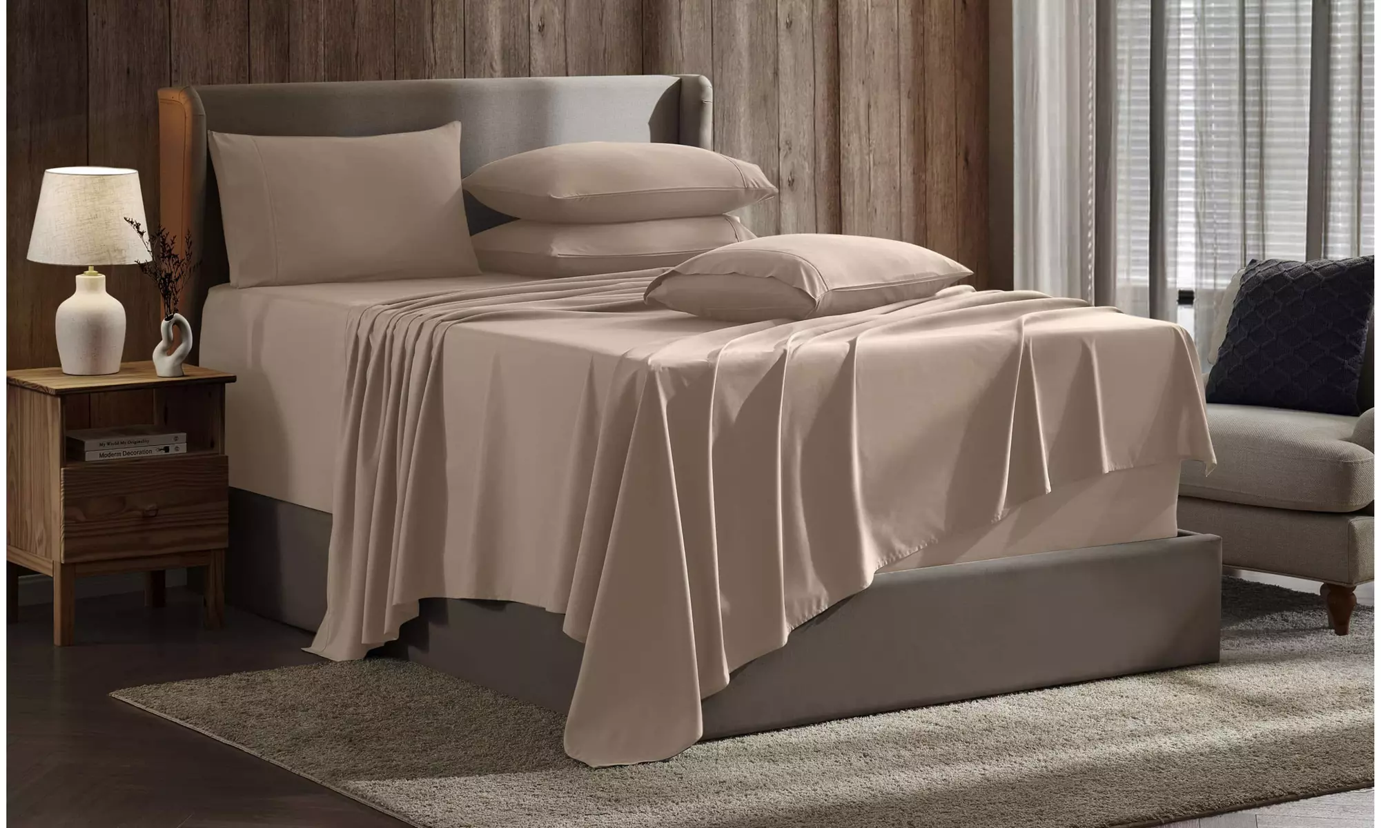Nestl Split King Extra Soft Microfiber Deep Pocket Bed Sheet Set - 5 Piece