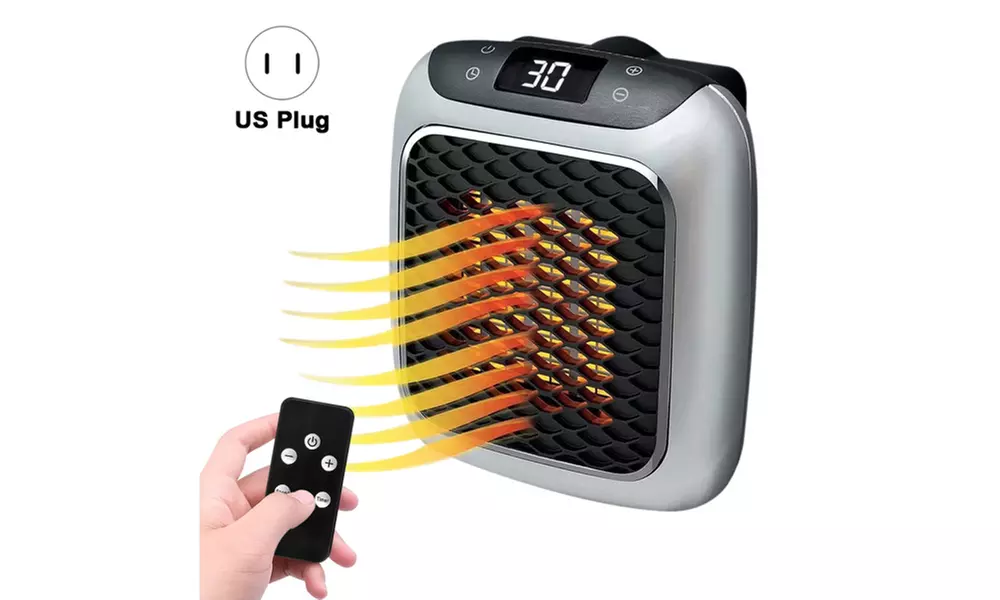 Electric Wall Heater Mini Portable Plug-in Personal Space Warmer for Indoor Camp - Primary Image
