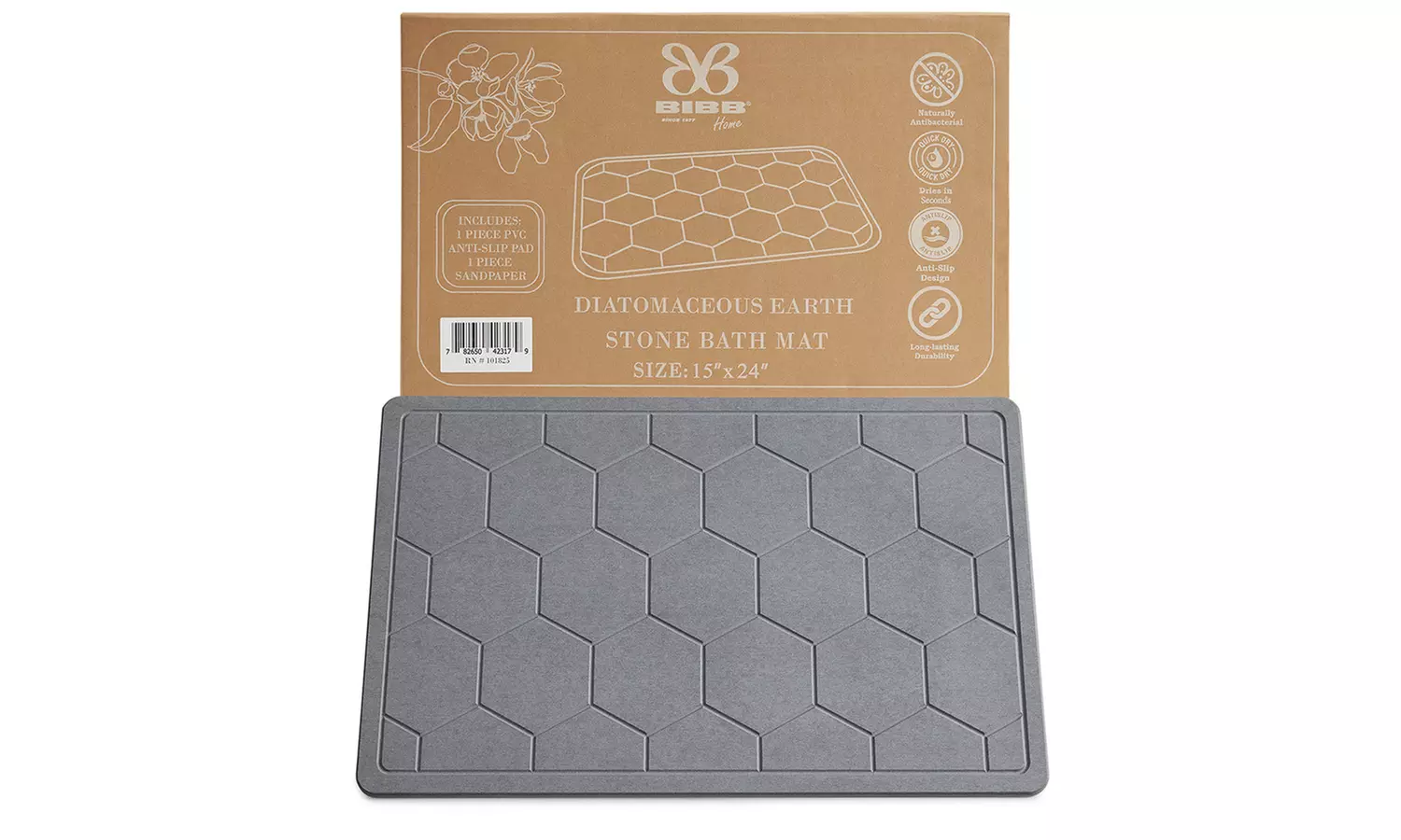 Bibb Home Diatomaceous Earth Stone Quick Drying Bath Mat