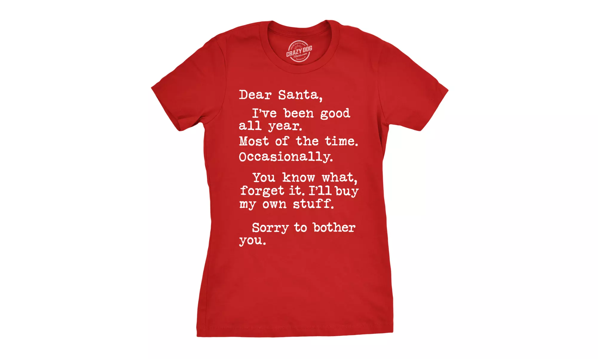Womens Dear Santa I'll Buy My Own Stuff Tshirt Funny Christmas Present Tee For L - Second Medium