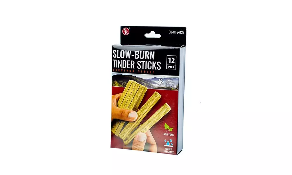 12 Pack Slow-Burn Water Resistant Tinder Sticks - Second Medium