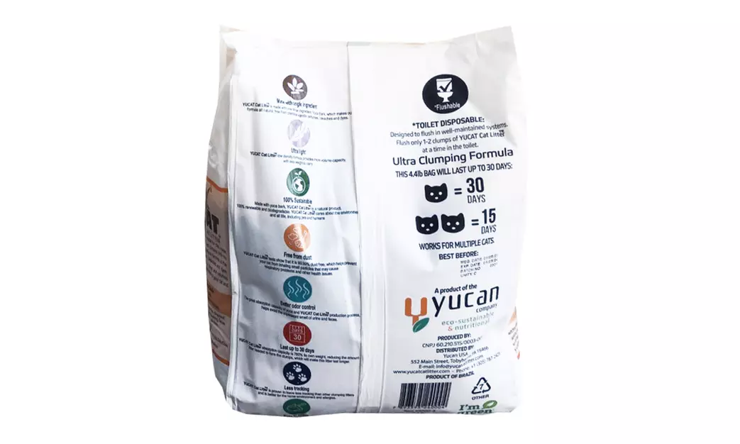 YUCAT Clumping Cat Litter, single ingredient, flushable
