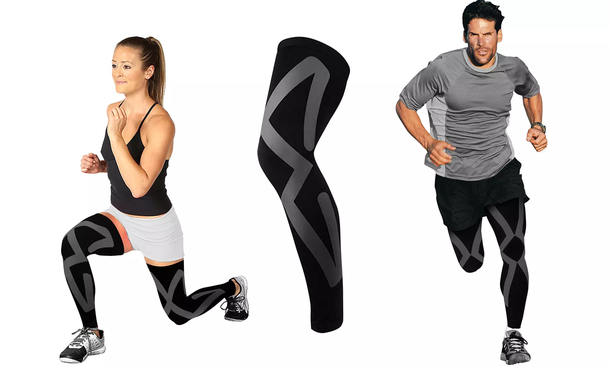 Kinesio Knee and Calf Compression Sleeves (2-Pack)