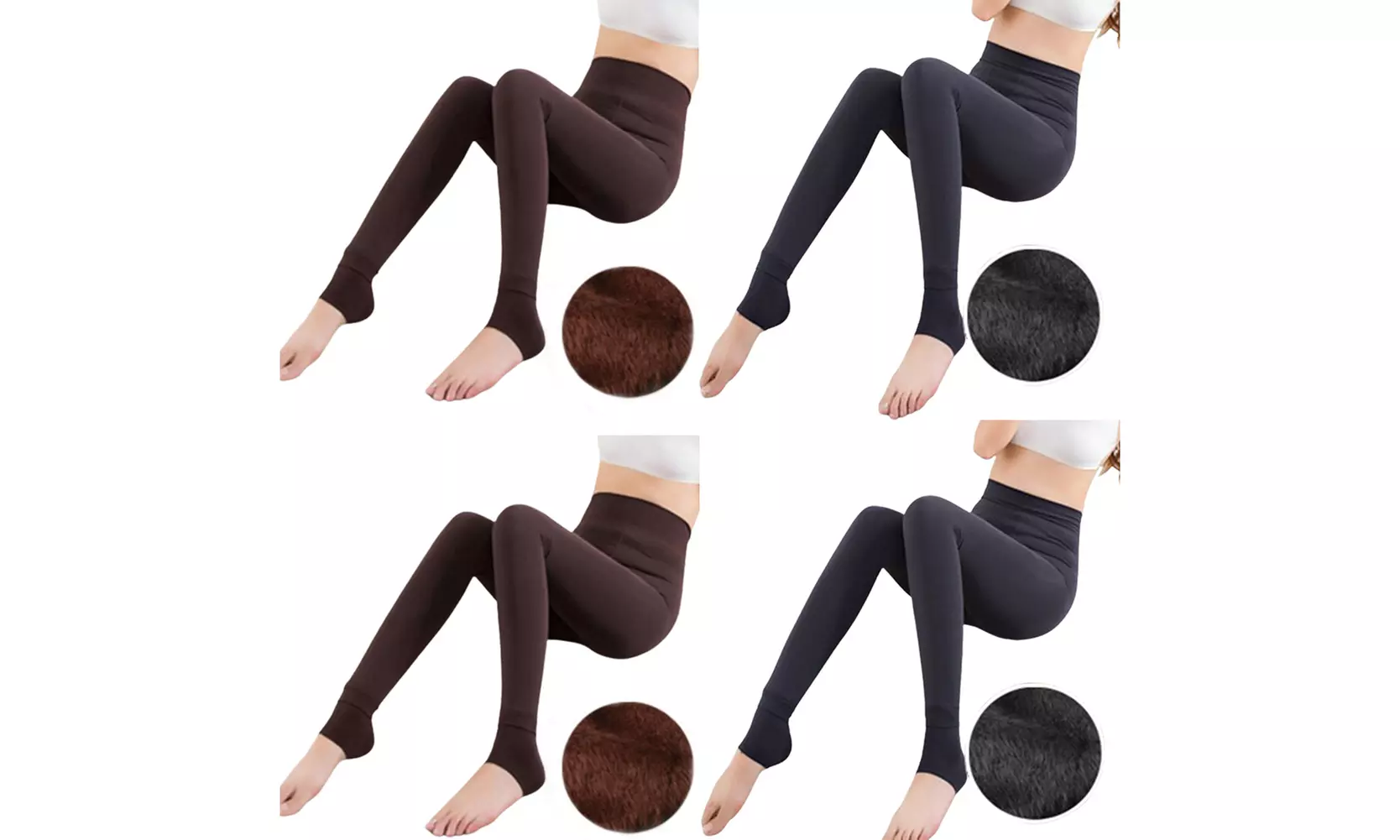 US 2-4 Pc Women High Waist Winter Warm Thick Fleece Lined Stretch Pants Leggings