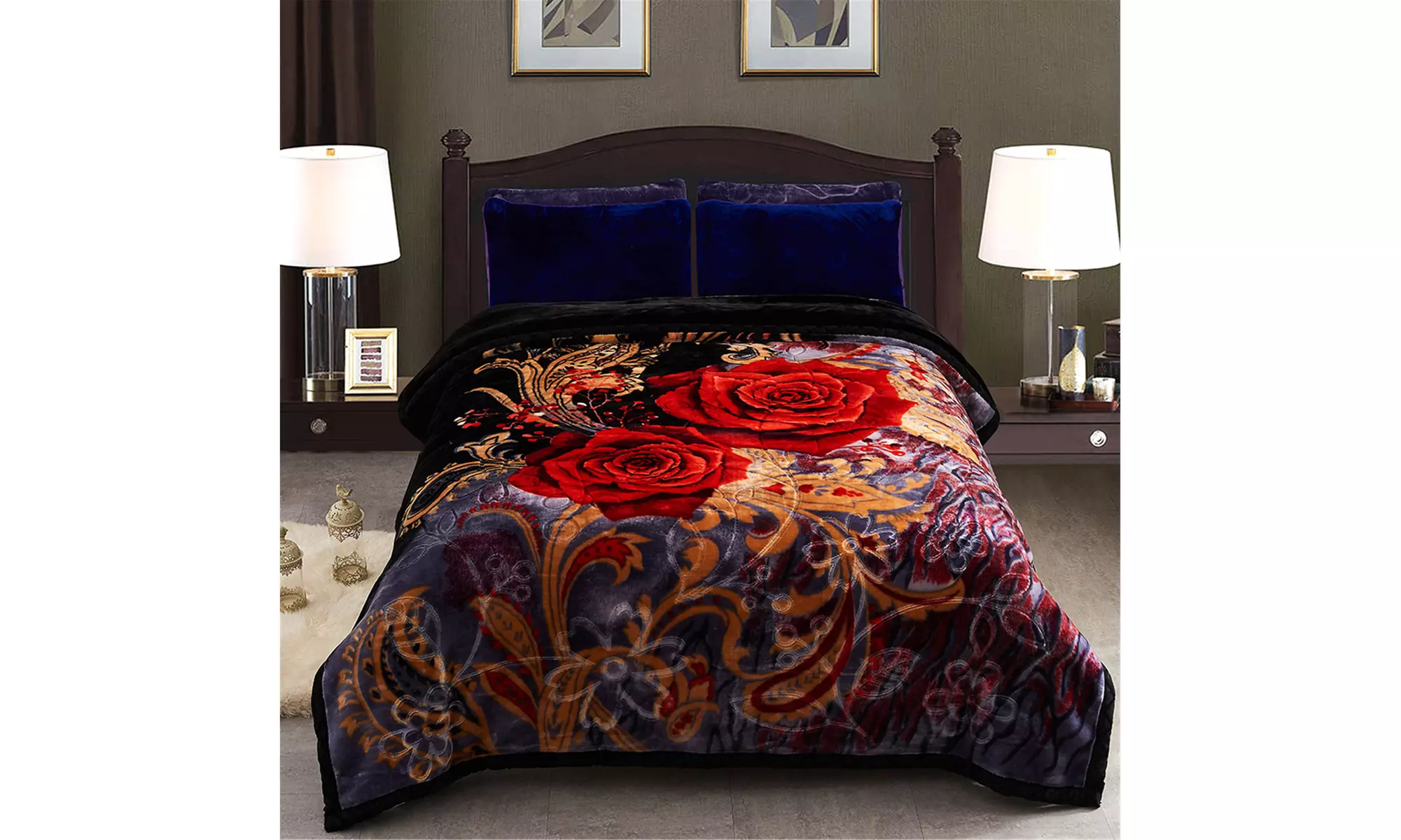 JML Heavy Fleece Blanket,2 Ply Printed Bed Blanket For King Size,85"x93",10Lb