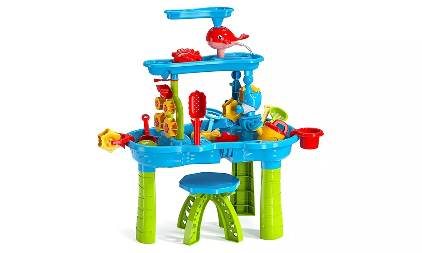 iMounTEK Kids' Three-Tier Sand and Water Table with Accessories 
