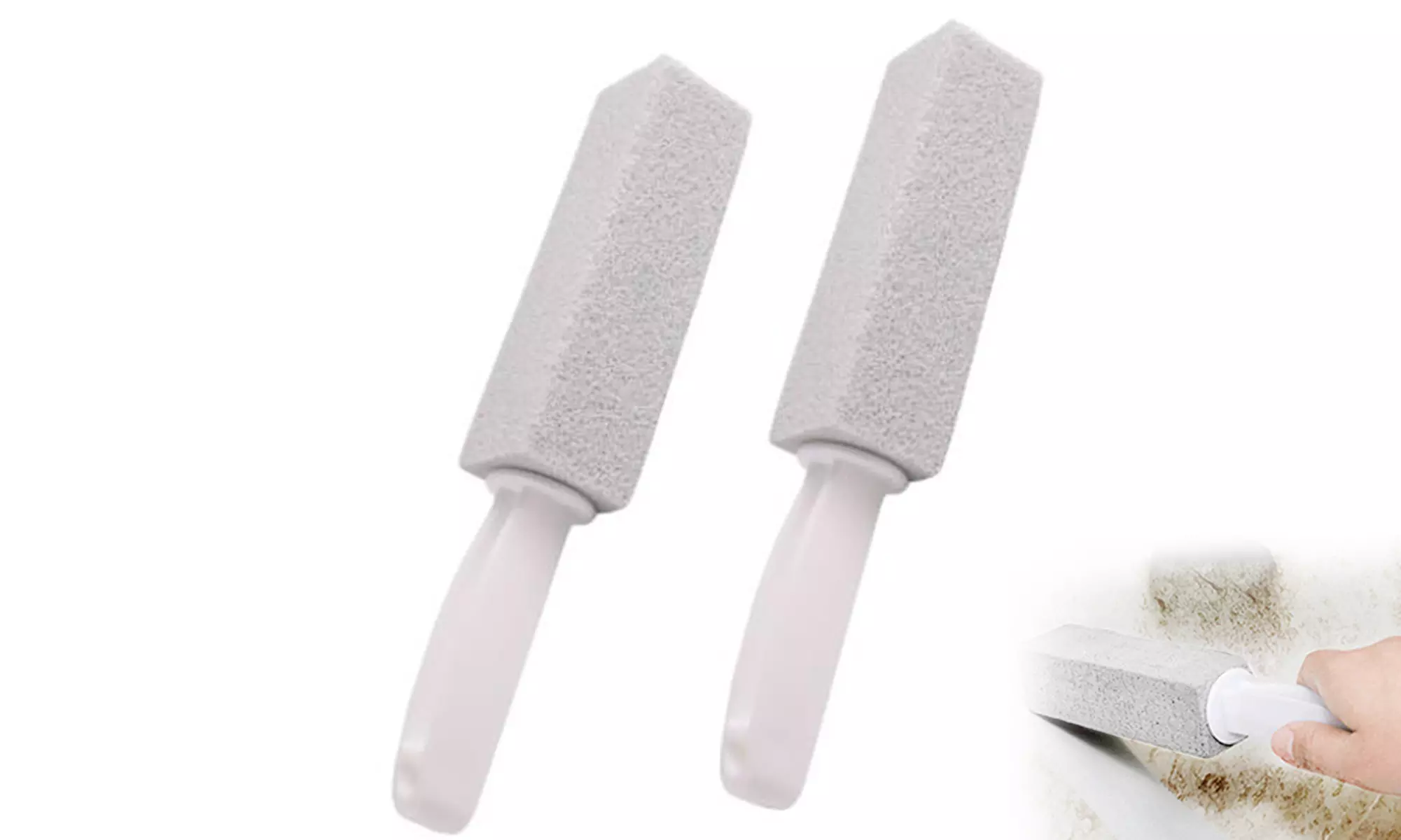 2 Pack Pumice Stone with Handle pumice cleaning brush Removes Unsightly Stains - Primary Image