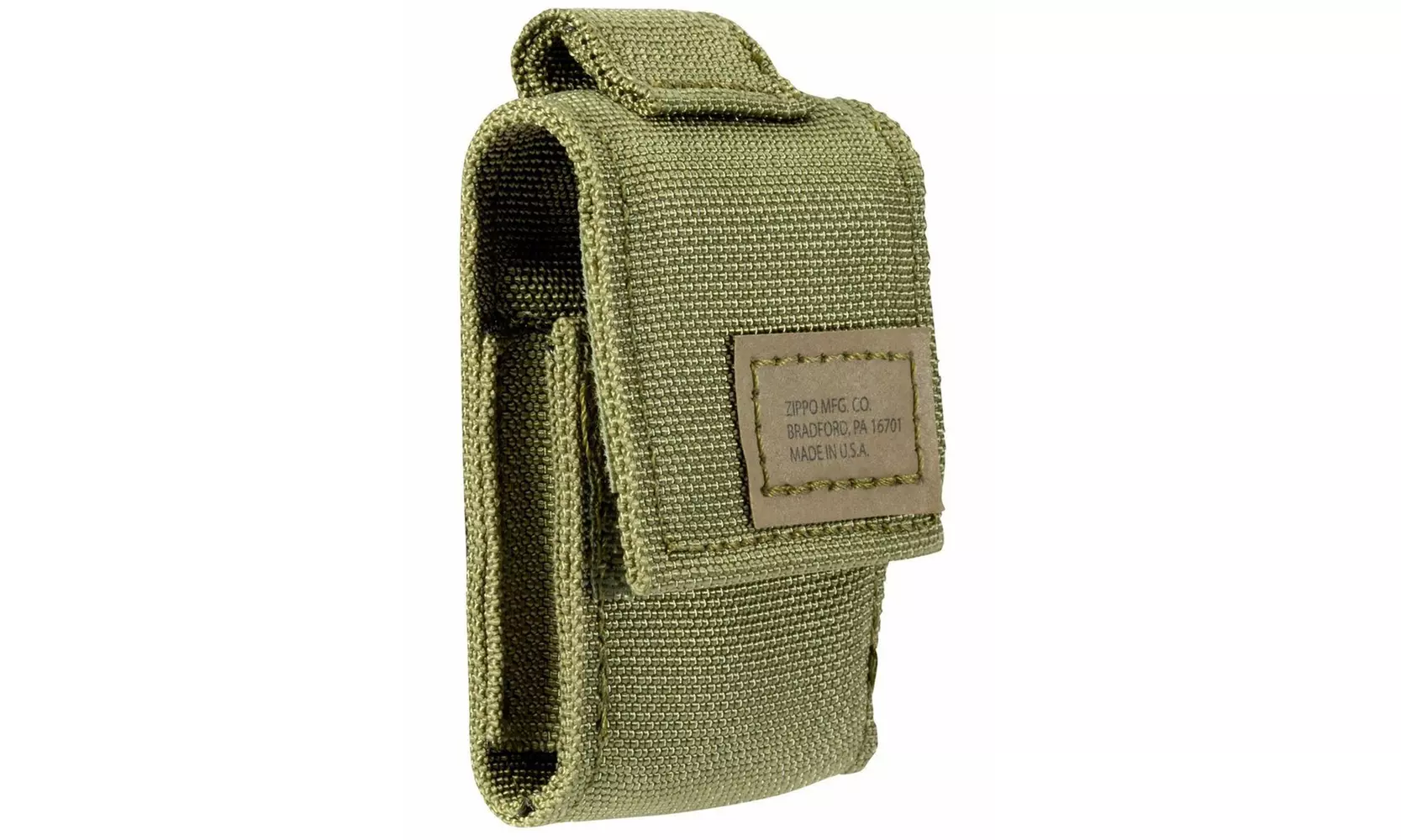 Zippo Black Crackle Lighter  OD Green Molle Pouch Gift Set, Made in USA - Second Medium