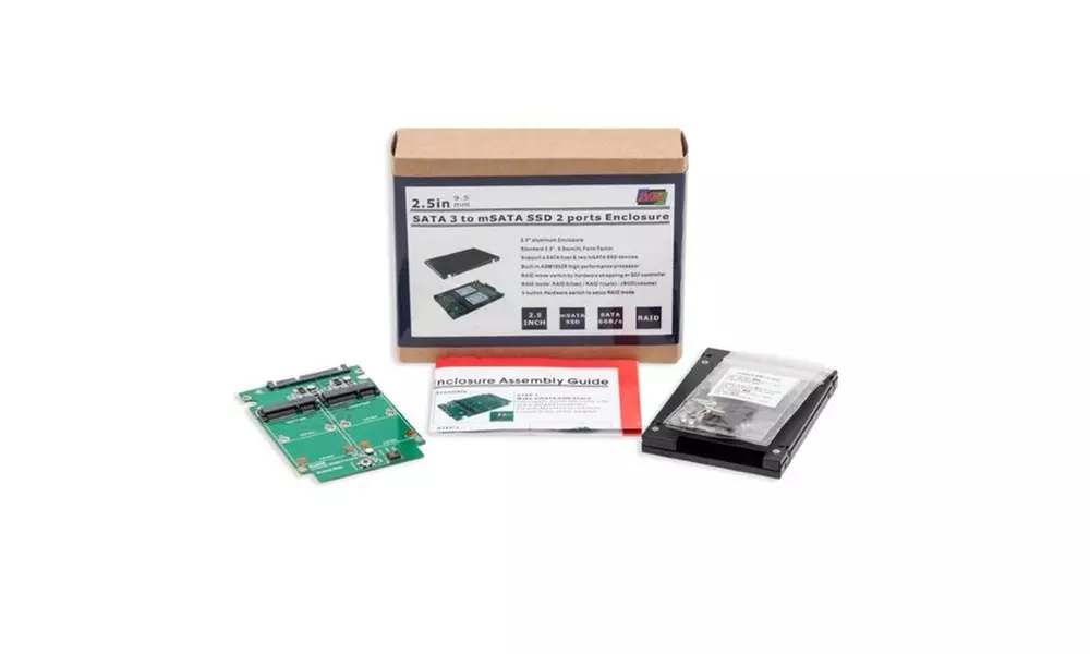 Syba Dual mSATA SSD Slot to SATA III Interface 2.5in RAID Enclosure - Second Medium