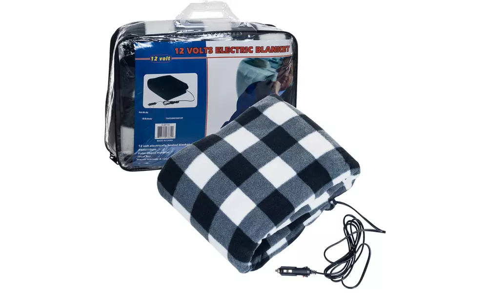 12 Volt Plaid Electric Blanket for Auto and Home - Primary Image