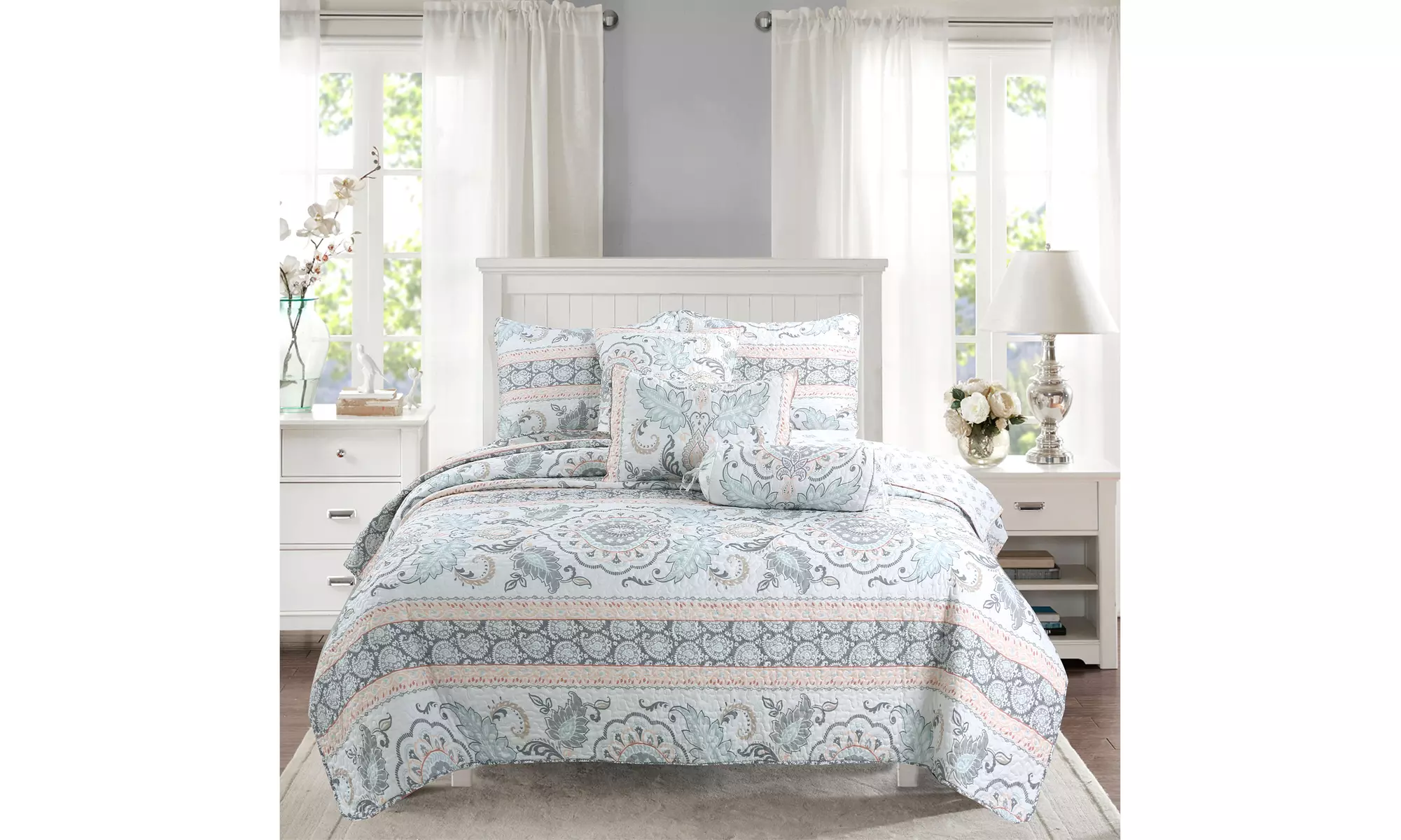 Tierra Medallion Printed 3-Piece Quilt Set - Primary Image