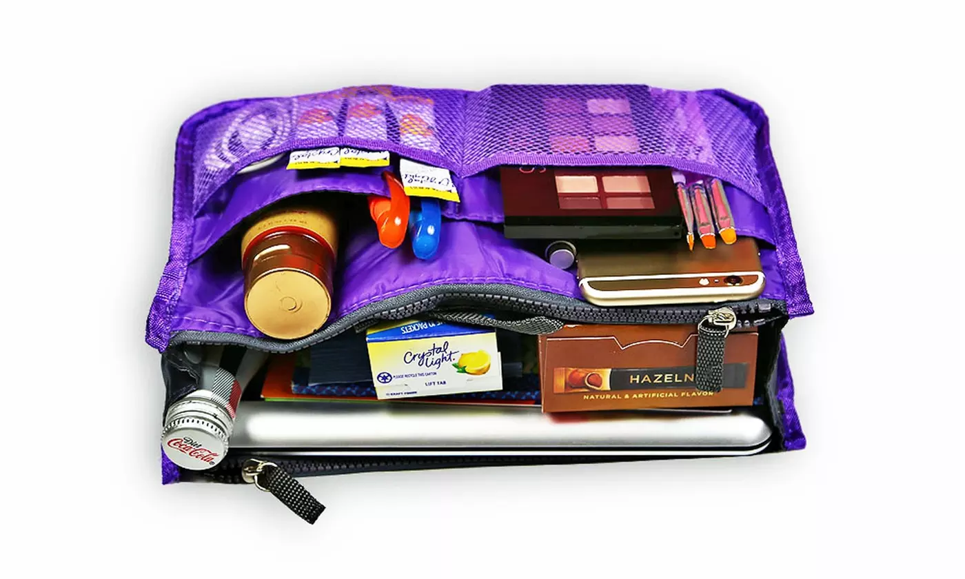 iMounTEK Large Travel Tote Handbag Insert Bag Purse Liner w/ Zippers