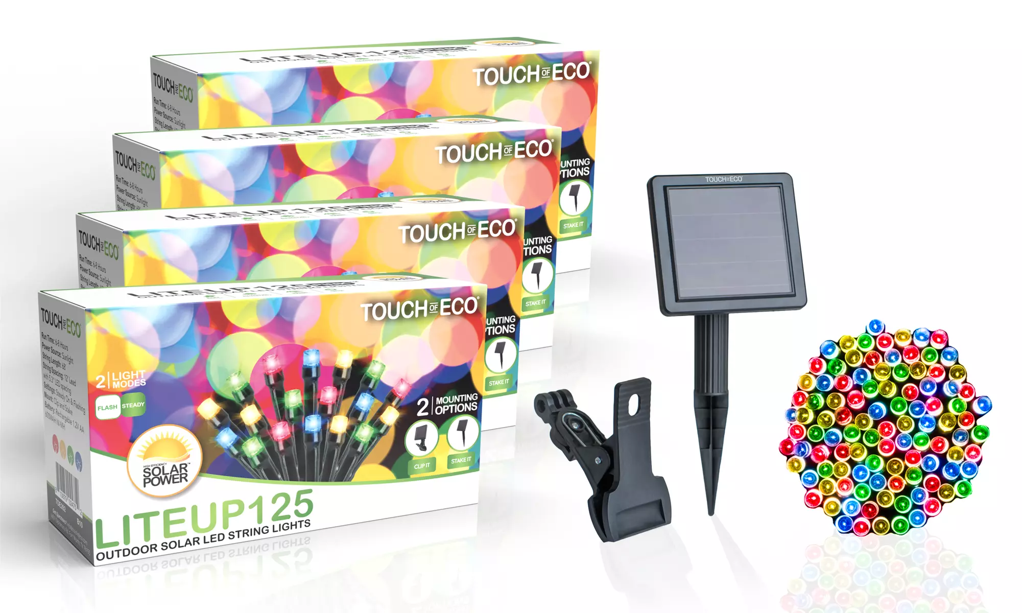 125LED Solar Powered String Lights. Multiple Colors & Quantities Available. 