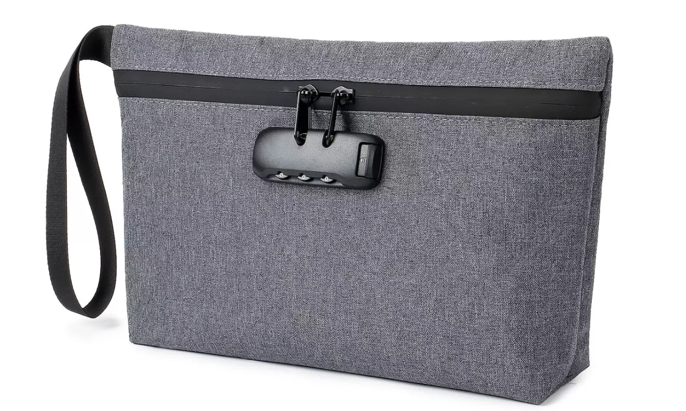 Durable Odor Proof Stash Bag Travel Storage Pouch with Combination Lock - Primary Image