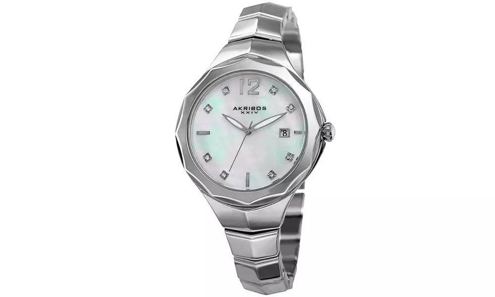 Akribos XXIV Women's Quartz Bracelet Watch With Crystals From Swarovski AKGP932