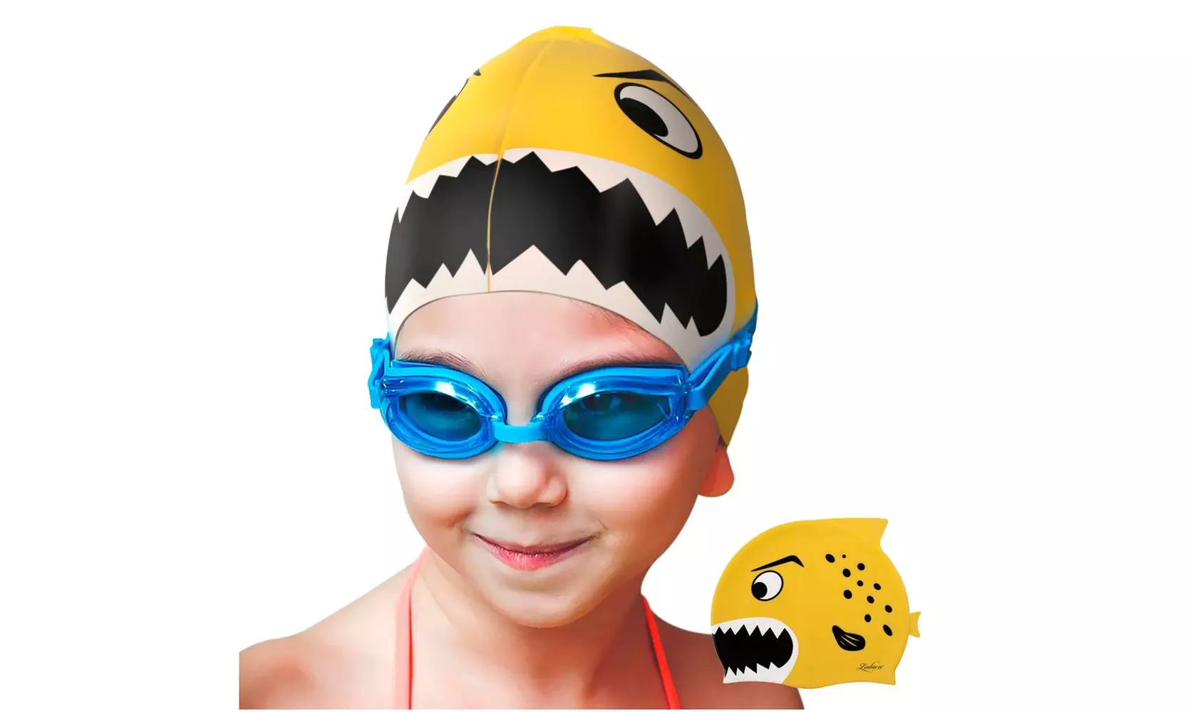 Zodaca Boys Girls Kids Children Silicone Cute Cartoon Swimming Cap - Primary Image