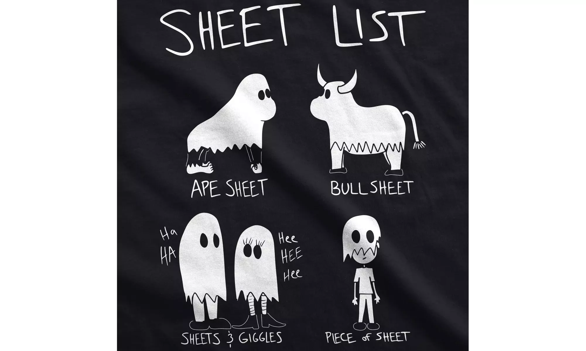 Womens Sheet List Tshirt Funny Animal Ghost Halloween Costume Tee - Second Medium