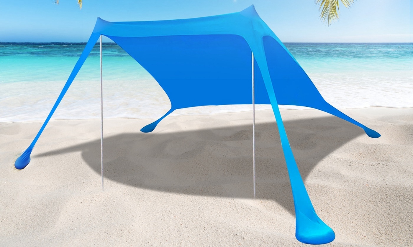 LakeForest Pop-Up Beach Canopy Tent Sun Protection Shelter Windproof Shade Sail