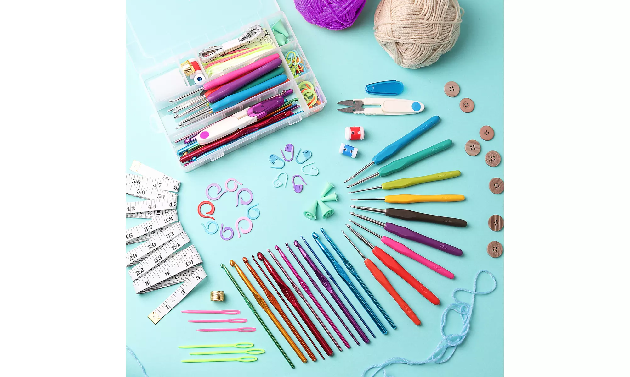 CraftBud Premium Crochet Kit with Crochet Hooks Yarn Set - 73 Piece