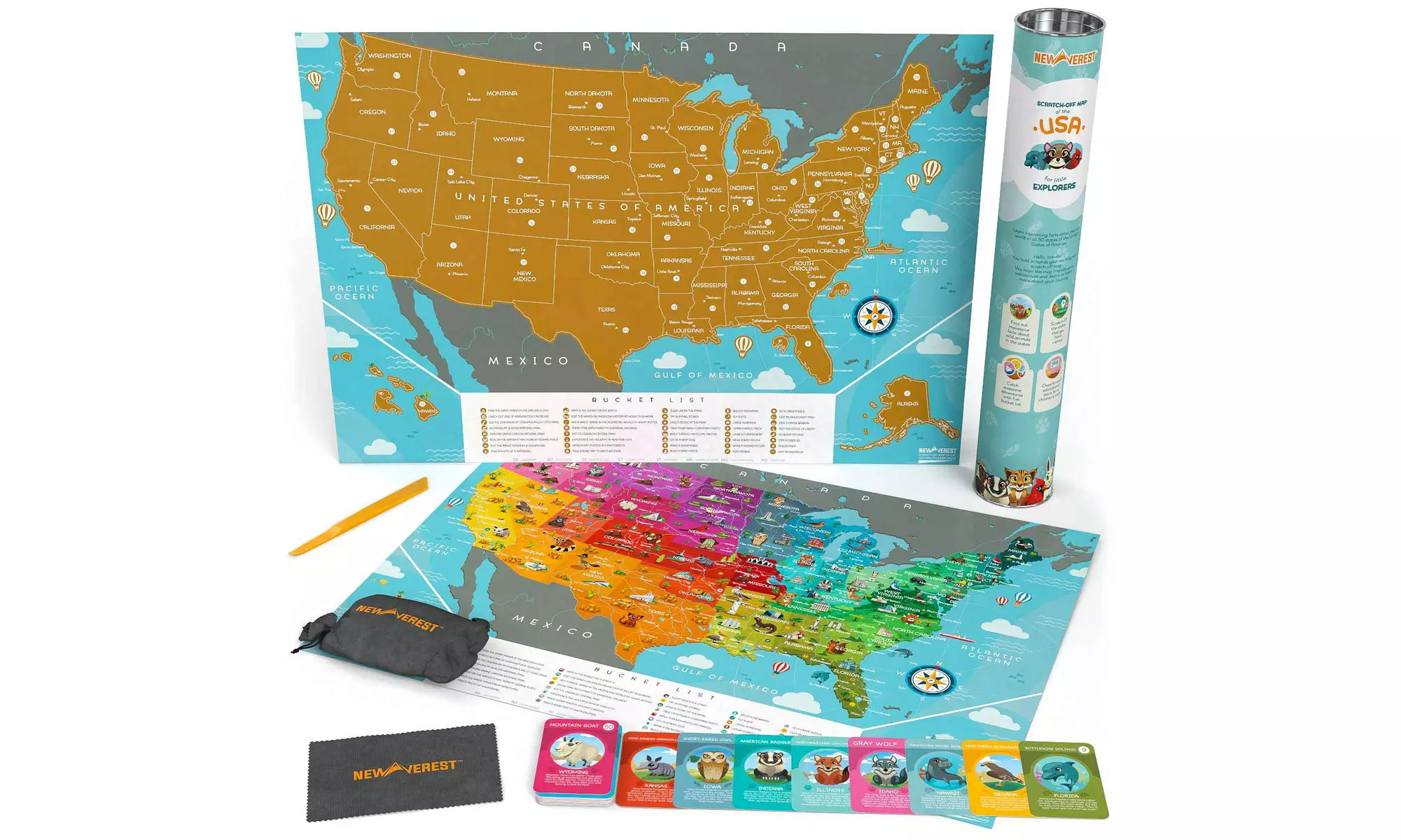 Newverest Scratch Off Map of The USA - Second Medium